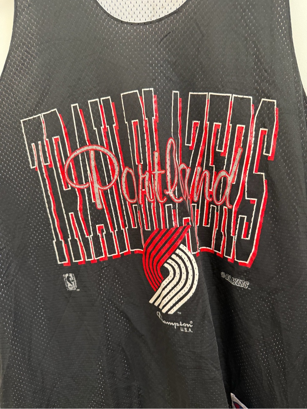 Vintage Champion Men's Black Athletic Mesh Jersey Tank